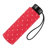 Ultra Mini Taschenschirm Damen Regenschirm Flash - Dots rot