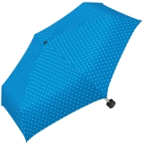 Ultra Mini Taschenschirm Damen Regenschirm Flash - Dots hellblau