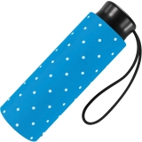 Ultra Mini Taschenschirm Damen Regenschirm Flash - Dots hellblau