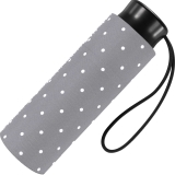 Ultra Mini Taschenschirm Damen Regenschirm Flash - Dots grau