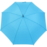 Flash Damen Stockschirm groß stabil mit Automatik - Dots hellblau