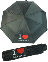 Deutschland Regenschirm Mini Taschenschirm schwarz - I...