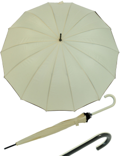 Edler Damen- Stockschirm 14-teilig mit Automatik beige