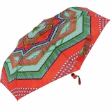 Bisetti Damen Taschenschirm Auf-Zu Automatik - Etnico Boho rot