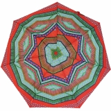 Bisetti Damen Taschenschirm Auf-Zu Automatik - Etnico Boho rot