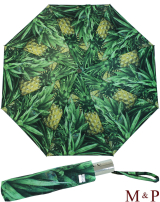 M&amp;P Damen Taschenschirm Regenschirm stabil Auf-Zu-Automatik Fotografico - Ananas