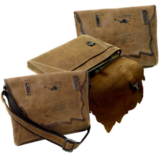 LandLeder DaVinci Rindsleder Umhängetasche Casualbag Querformat washed-caramel