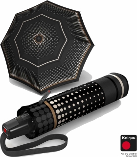 Knirps Regenschirm Fiber T2 Duomatic - Rain Dots Black