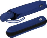 iX-brella first class Automatik - stabiler großer Damen- und Herren-Taschenschirm mit Etui blau