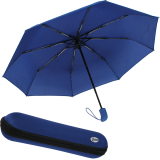 iX-brella first class Automatik - stabiler großer Damen- und Herren-Taschenschirm mit Etui blau