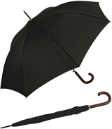 RS-Regenschirm Holzstock groß stabil für Damen und Herren mit Automatik schwarz