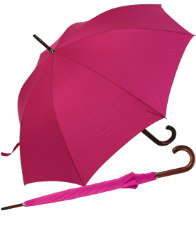 RS-Regenschirm Holzstock groß stabil für Damen und Herren mit Automatik pink