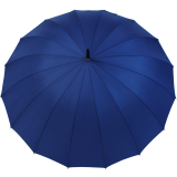 iX-brella long - hochwertiger Stockschirm 16-teilig mit Automatik sturmfest blau