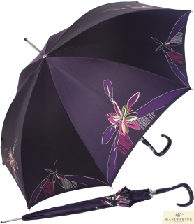 Doppler Manufaktur Damen Stockschirm Elegance Satin VIP Automatik - purple flower