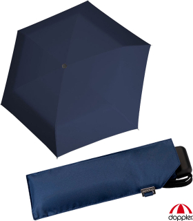 Doppler Mini Slim Damen Taschenschirm - extrem flach - uni marine