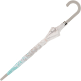 Esprit Damen Stockschirm Long Automatik bedruckt - Butterfly kiss aqua grau-aqua
