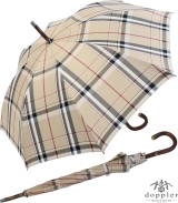 Doppler Manufaktur Regenschirm Kastanie - Karo beige