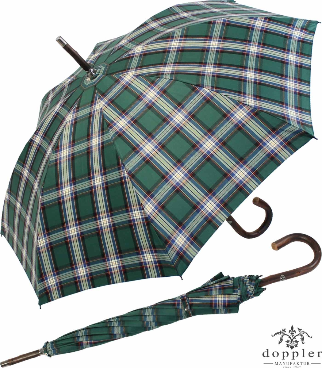 Doppler Manufaktur Regenschirm Kastanie Stützschirm - Karo grün weiss,  219,00 €