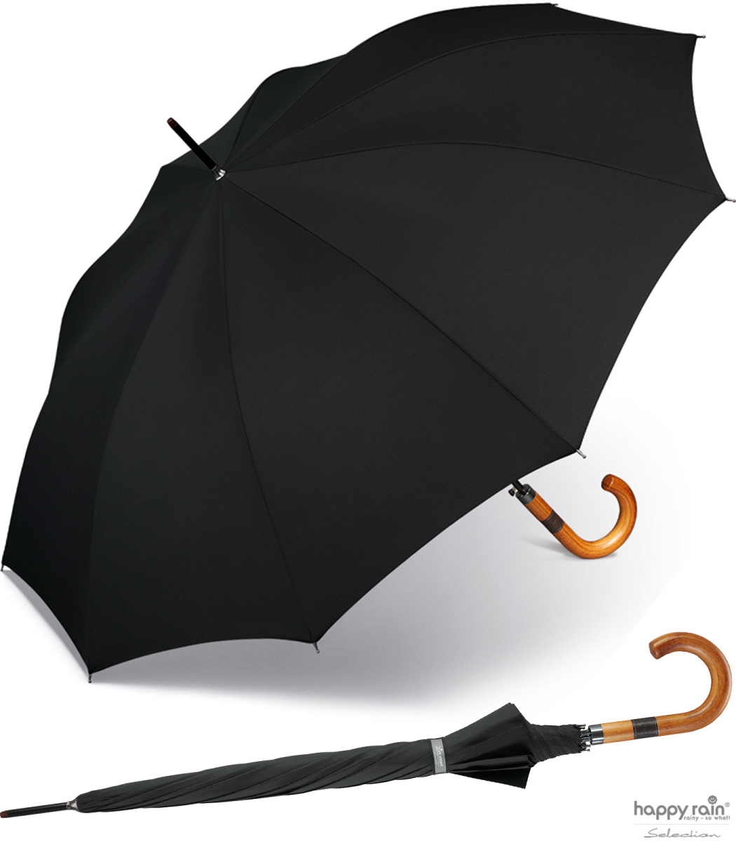 ST1027 Hochwertiger Regenschirm aus Holz/Stockschirm Automatik in dunkelgrün 