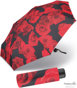 Ultra Mini Taschenschirm Damen Petito klein leicht windfest - red rose