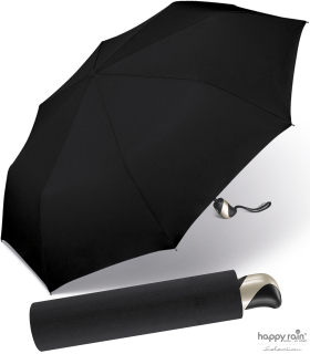 Taschenschirm Damen Auf-Zu Automatik Easymatic leicht stabil windfest - black