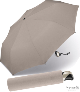 Taschenschirm Damen Auf-Zu Automatik Easymatic leicht stabil windfest - taupe