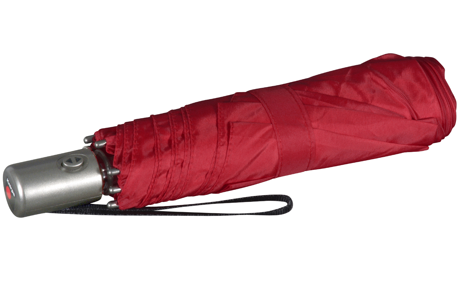 Knirps Regenschirm Slim Duomatic - klein und leicht mit Auf-Zu Automatik - red