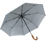 iX-brella - Herrenschirm XXL 121 cm mit echtem Holzgriff und Auf-Zu-Automatik business-grau