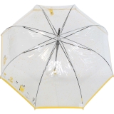 Stockschirm transparent Damen Automatik Joy Heart - Parfum - gelb