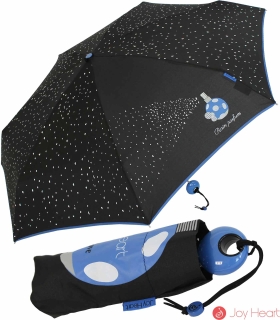Mini Taschenschirm Damen Joy Heart klein leicht Parfum - schwarz-blau