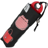 Mini Taschenschirm Damen Joy Heart klein leicht - purse Handtasche - schwarz-rot
