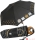 Mini Taschenschirm Damen Joy Heart klein leicht - purse Handtasche - schwarz-caramel