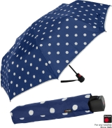 Knirps Regenschirm Fiber T1 Automatik - Sturmsicher - dot art navy
