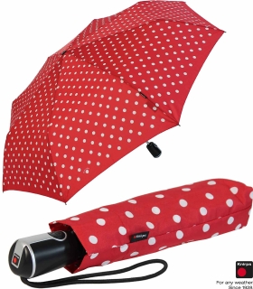 Knirps Regenschirm Taschenschirm Large Duomatic Polka Dots - red-white