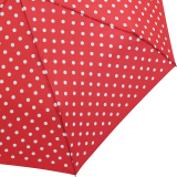 Knirps Mini Taschenschirm Slim Duomatic im Neopren-Case gepunktet - Polka Dots rot