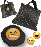 Emoticon Shopper-Bag - Faltshopper - wiederverwendbare Einkaufstasche lustig bedruckt - grin