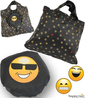 Emoticon Shopper-Bag - Faltshopper - wiederverwendbare Einkaufstasche lustig bedruckt - sun glases