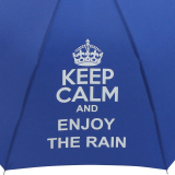 Mini Taschenschirm stabil Auf-Automatik - bedruckt &quot;Keep Calm&quot; - royal-blau