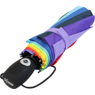 iX-brella Taschenschirm transparent mit Lens-Effekt und rotem Griff u