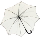 Pierre Cardin Stockschirm Damen groß stabil mit Automatik - Sunflower - weiß