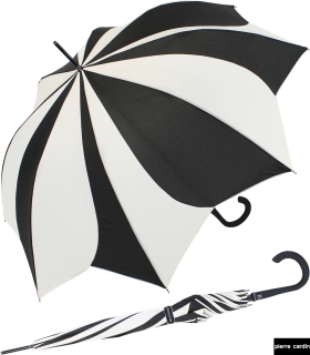 Pierre Cardin Stockschirm Damen groß stabil mit Automatik - Sunflower - schwarz-weiß