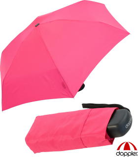 Doppler Regenschirm Damen Mini Taschenschirm Handy klein super-leicht stabil deepink