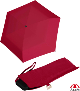 Doppler Mini Slim Damen Taschenschirm - extrem flach - uni very berry