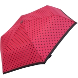 Damen Mini Taschenschirm Derby Hit Flat - Dots Punkte - bordeaux