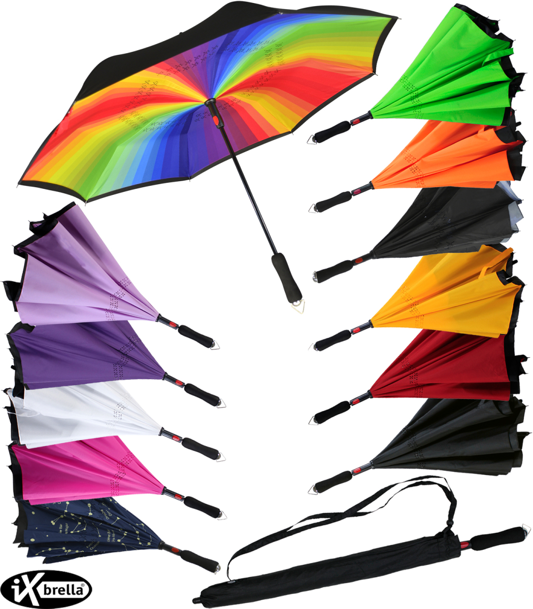 Reverse Wende Regenschirm mit Zeitungsmotiv 
