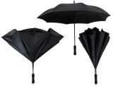 iX-brella Reverse - Automatik Regenschirm umgekehrt - umgedreht zu öffnen - schwarz-schwarz