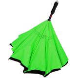 iX-brella Reverse - Automatik Regenschirm umgekehrt - umgedreht zu öffnen - schwarz-neon grün