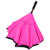 iX-brella Reverse - Automatik Regenschirm umgekehrt - umgedreht zu öffnen - schwarz-neon pink