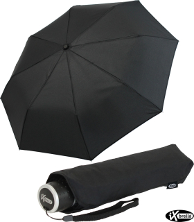 iX-brella Mini Ultra Light - Damen Taschenschirm mit großem Dach - extra leicht - schwarz