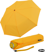 iX-brella Mini Ultra Light - Damen Taschenschirm mit großem Dach - extra leicht - neon gelb